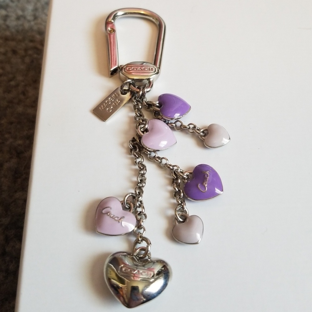 Coach 💜 multi heart bag charm